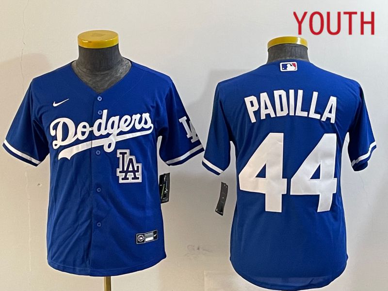 Youth Los Angeles Dodgers #44 Padilla Blue Game 2024 Nike MLB Jersey style 1216